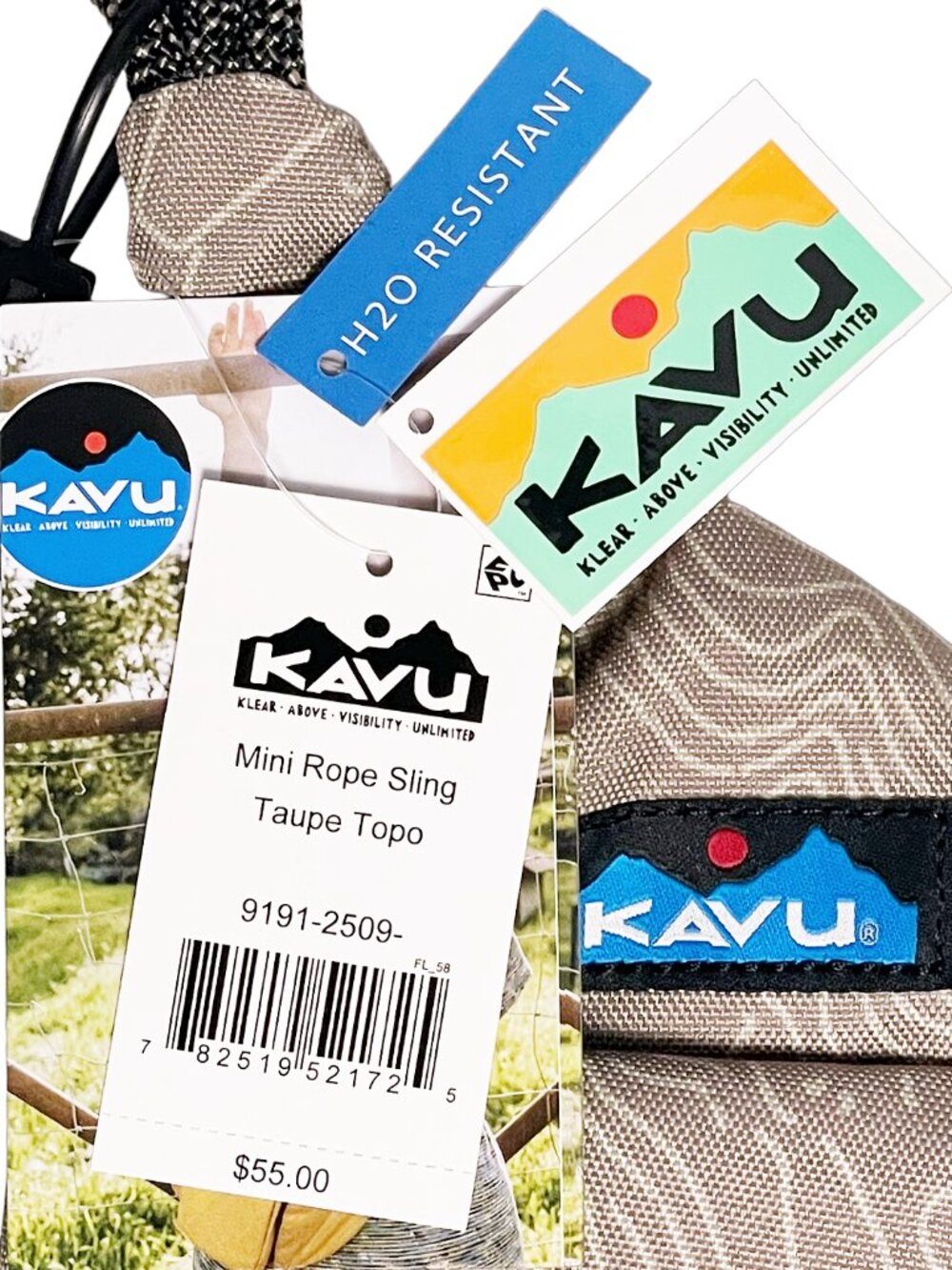 KAVU Mini Rope Sling Bag Taupe Topo Crossbody Backpack NWT - Picture 4 of 10